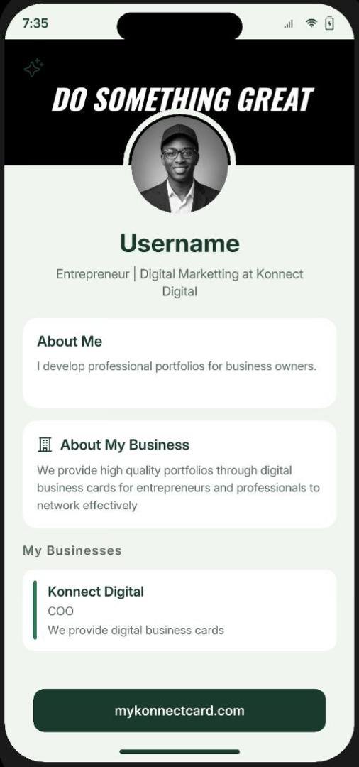 Public Profile Card View